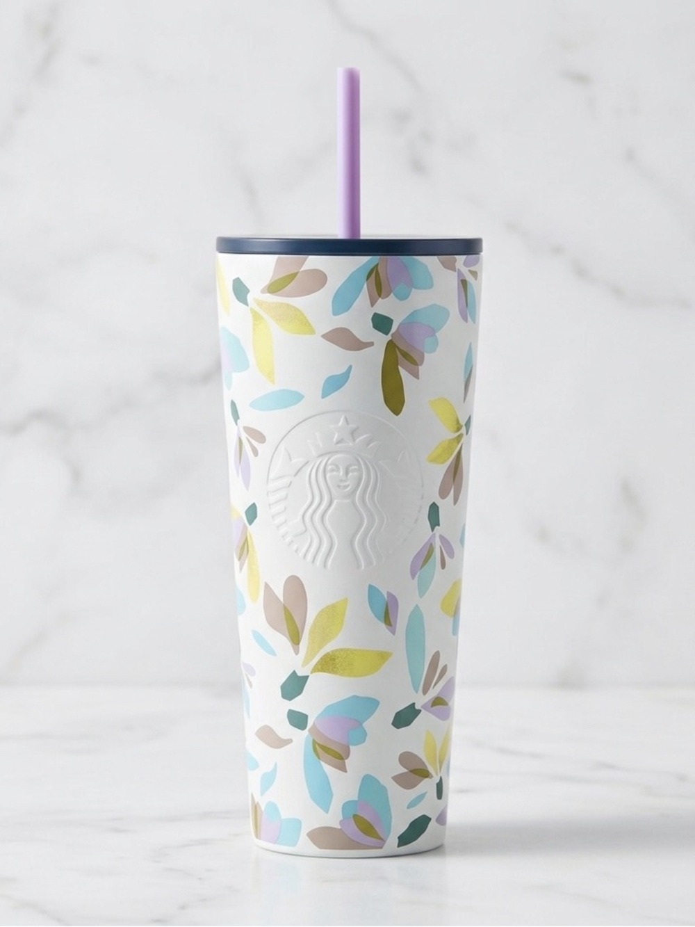 Starbucks Floral 24oz Cold Cup Tumbler New With Tags Multi-Color Insulated Cup